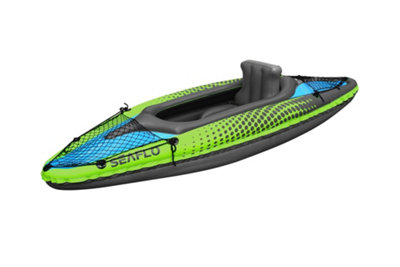 SecureFix Direct Inflatable Sit In Kayak Single (Canoe Paddling River Fishing 1 Person Recreational & Accessories)