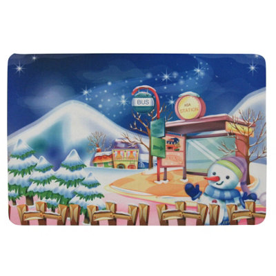 B&Q -  Christmas Indoor Festive Doormat (Xmas Welcome Front Entry Floor Non Slip Mat)