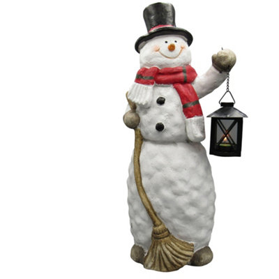 SecureFix Direct Christmas Snowman Tealight Holder Figurine (Xmas Hanging Lantern Candle Decoration Ornament) from B&Q