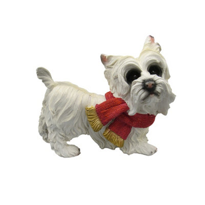 SecureFix Direct Christmas Yorkshire Terrier Festive Figurine (Xmas Animal Dog Statue Ornament) from B&Q