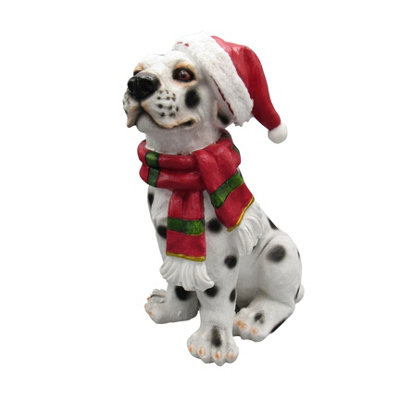 SecureFix Direct Christmas Dalmatian Dog Festive Figurine (Xmas Animal Statue Ornament) from B&Q