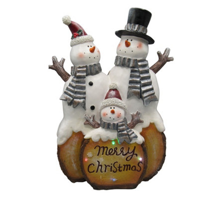 SecureFix Direct Light Up Merry Christmas Snowmen Figurine (Xmas Festive Led Ornament Decoration) from B&Q