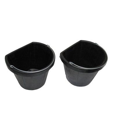 SecureFix Direct Flexible Flat Sided Water Bucket 17LPack Of 2 (Horse Feed Rubber Equestrian Handle Stable) from B&Q