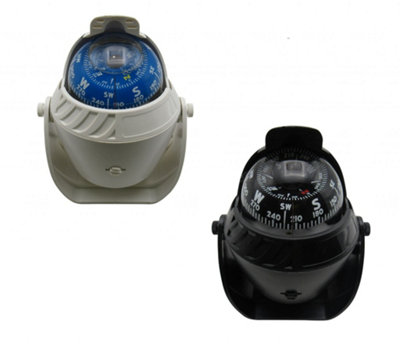 SecureFix Direct Illuminated Pivoting Marine Navigation Compass Black (Mounting Bracket Sea Boat Black) from B&Q