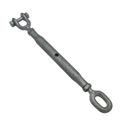 SecureFix Direct Galvanised Straining Rigging Screw Eye Jaw 16mm (5/8") (Closed Body Turnbuckle Wire Rope Tensioner) from B&Q
