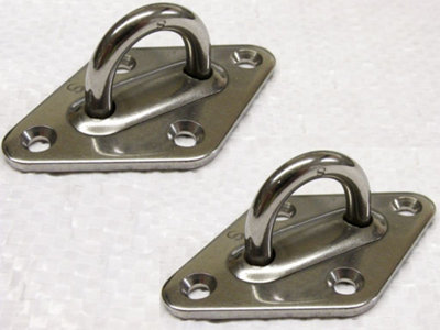 SecureFix Direct Stainless Steel Diamond Eye Plates X2 (5mm Marine Boat Deck Attachment) from B&Q