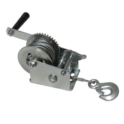 SecureFix Direct Heavy Duty Manual Hand Winch Wire Rope Hook 1200Lb / 544Kg (Boat Trailer Hoist Marine Caravan) from B&Q