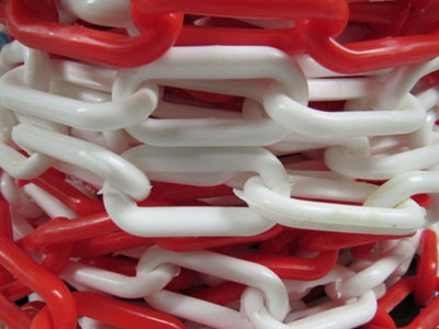 SecureFix Direct Plastic Safety Barrier Chain Fence 25M 8mm Red White (Decorative Garden Drive ) from B&Q