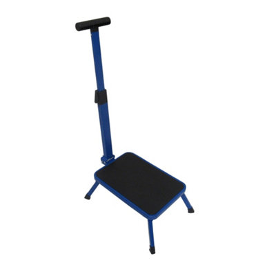 SecureFix Direct Aluminium Single Folding Step With Support Handle (Caravan Motorhome Collapsible Foldable Platform)
