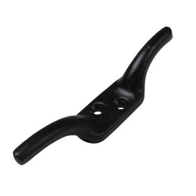 SecureFix Direct Black Cleat Hooks 5" X2 (Washing Line Blind Cord Tie Back Trailer Rope) from B&Q