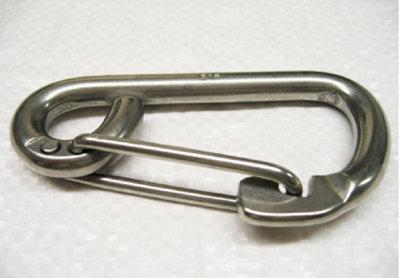 SecureFix Direct Carabiner Clip Snap Hook Formed Eye 6mm (Stainless Steel Carbine Marine Rope) from B&Q
