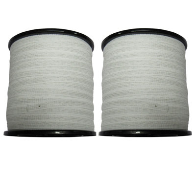 SecureFix Direct Electric Fence Tape Poly Fencing 40mm X 200M X2 (Electrified Polytape Horse Paddock White) from B&Q