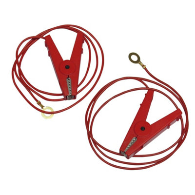 SecureFix Direct Electric Fencing Energiser Power Leads X2 (Electrified Fencing Connector Cable Crocodile Clips)