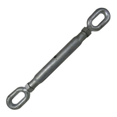 B&Q -  Galvanised Straining Rigging Screw Eye & Eye 3/4" (20mm Turnbuckle Closed Body Wire Rope)