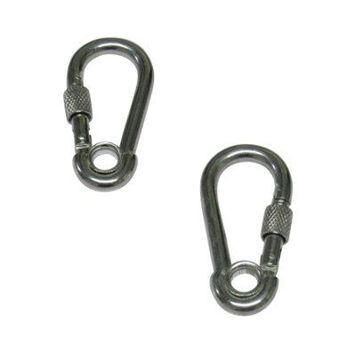 SecureFix Direct Carabiner Clip Snap Hook Eyelet & Screw Nut 6mm14mm (Zinc Plated Carbine Spring Loaded Karabina) from B&Q