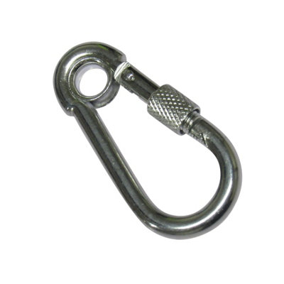 SecureFix Direct Carabiner Clip Snap Hook Eyelet & Screw Nut 14mm (Zinc Plated Carbine Spring Loaded Karabina) from B&Q