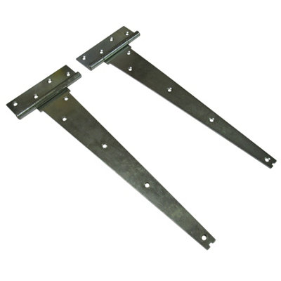 SecureFix Direct Heavy Duty Galvanised T Hinges 16" Pair (Gate Door Shed Barn Cabinet T-Strap) from B&Q