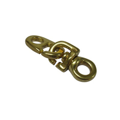 SecureFix Direct Brass Inglefield Clip Flag Swivel 58mm (Flagpole Brummel Line Hook) from B&Q