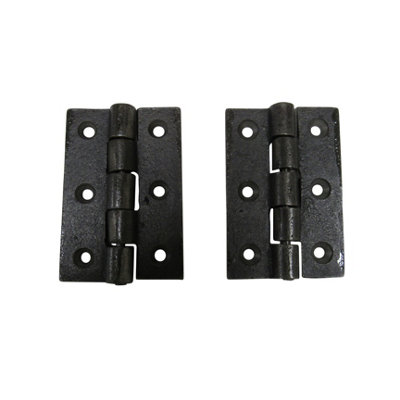 SecureFix Direct Cast Iron Door Butt Hinges X2 3" (Pair Rustic Cabinet Heavy Duty 75mm) from B&Q
