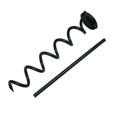 SecureFix Direct Heavy Duty Spiral Ground Anchor Stakes X2 With Tightening Bar (Dog Tie Down Spikes Green) from B&Q