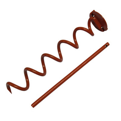 SecureFix Direct Heavy Duty Spiral Ground Anchor Stakes X2 With Tightening Bar (Dog Tie Down Spikes Orange) from B&Q