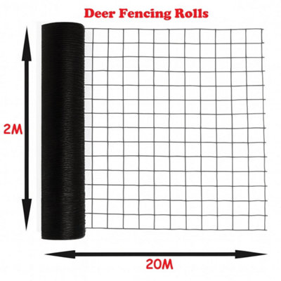 SecureFix Direct Deer Fencing Net Mesh Deterrent 2M High X 20M Long (Boundary Fence Netting Game Pheasant Poultry) from B&Q