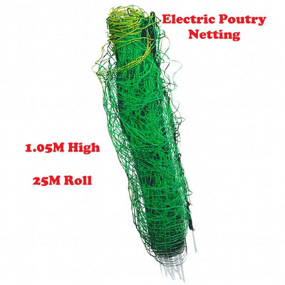 SecureFix Direct Electric Poultry Netting Fence 25M Long 1.05M High (Chicken Fencing Net Mesh) from B&Q