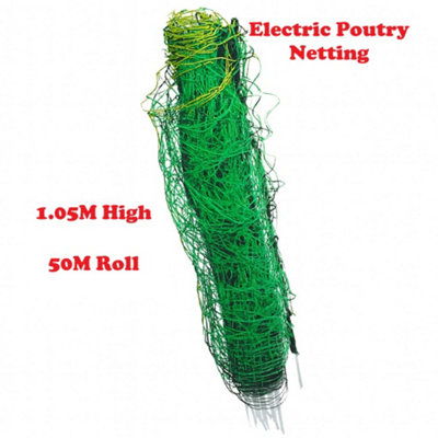 SecureFix Direct Electric Poultry Netting Fence 50M Long 1.05M High (Chicken Fencing Net Mesh) from B&Q
