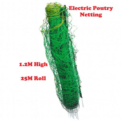 SecureFix Direct Electric Poultry Netting Fence 25M Long 1.2M High (Chicken Fencing Net Mesh) from B&Q