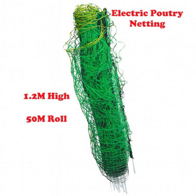 SecureFix Direct Electric Poultry Netting Fence 50M Long 1.2M High (Chicken Fencing Net Mesh) from B&Q