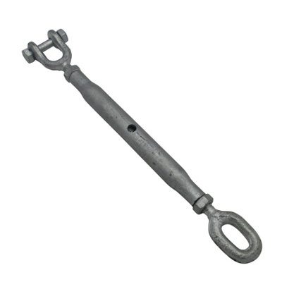 SecureFix Direct Galvanised Straining Rigging Screw Eye Jaw 38mm (1 1/2") (Closed Body Turnbuckle Wire Rope Tensioner) from B&Q