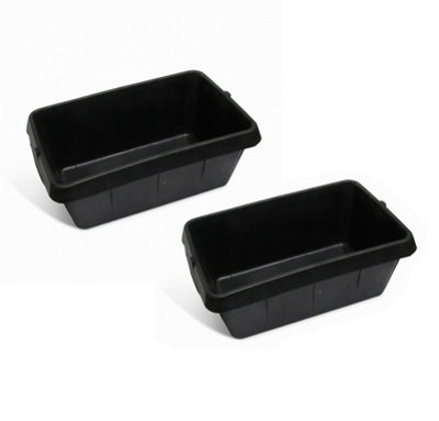 SecureFix Direct Horse Feeding Tub Rubber Trough 30L X2 (Equestrian Feed Animal Water Bucket) from B&Q