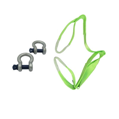 SecureFix Direct Recovery Tow Strap With Shackles Heavy Duty 4M 12 Ton (Hi Vis Car Van Truck) from B&Q