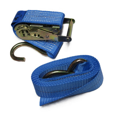 SecureFix Direct Tie Down Ratchet Straps 1.5T 3M X 50mm X1 (Cargo Lashing Car Load S Hook) from B&Q