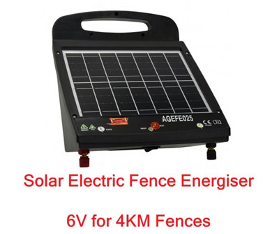 B&Q -  Solar Electric Fence Energiser 6V 4Km (Charger Horse Farm Fencing Stake)