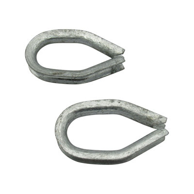 SecureFix Direct Galvanised Wire Rope Reeving Thimble 12mm X2 (Eyelet Cable Loop Rope Marine) from B&Q
