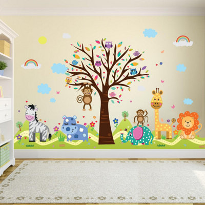 Walplus Combo KidsHappy London ZooHappy Hills Wall Sticker Pvc from B&Q