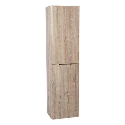 Monza Oak Wall Hung Tall Cabinet 350mm from B&Q