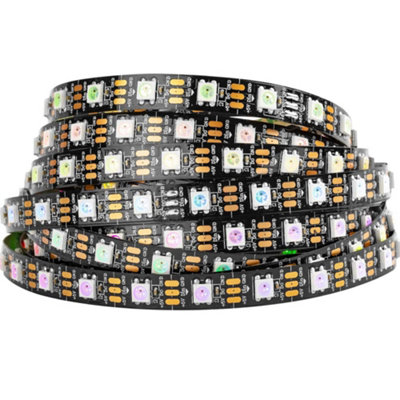 Btf-Lighting Ws 2812 B 16.4 Ft 5 M 60 Leds / Pixels / M 300 Leds Individually Addressable 5050 Smd Led Strip Black Pcb Full Color from B&Q
