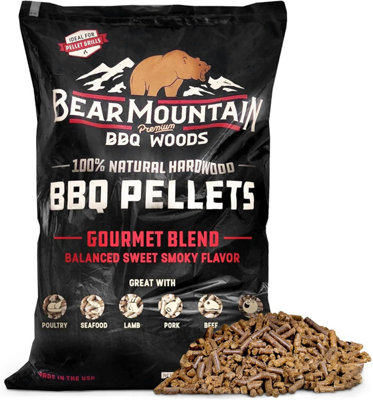Hardwood PelletsBear Mountain Bbq 100% All-NaturalGourmet Blend (20 Lb) from B&Q