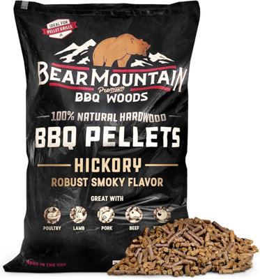 Hardwood PelletsBear Mountain Bbq 100% All-NaturalHickory Flavor (40 Lb) from B&Q