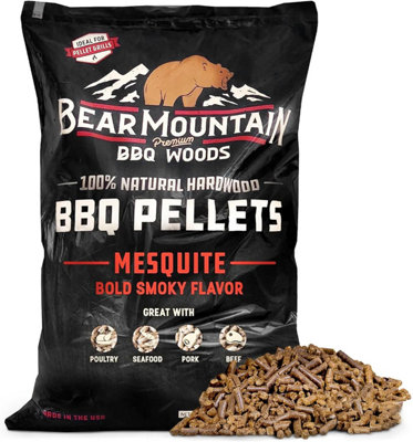 Hardwood PelletsBear Mountain Bbq 100% All-NaturalMesquite Flavor (40 Lb) from B&Q