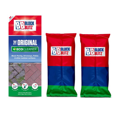 Eco Block Paving Patio Decking Cleaner Block Blitz Original 760G 2 Pouches 30M2 from B&Q