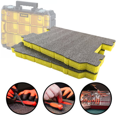 Shadow Foam Inserts For Dewalt Tstak Organiser (Yellow 30mm) from B&Q