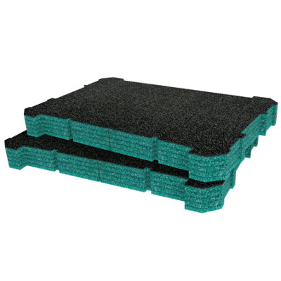 Shadow Foam Tactix 2 Drawer Tool Chest Top Box Foam Inserts (Teal 50mm) from B&Q