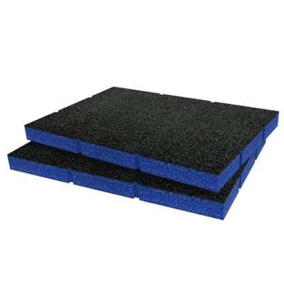 Shadow Foam Tactix 2 Drawer Tool Chest Drawer Foam Inserts (Blue 30mm) from B&Q