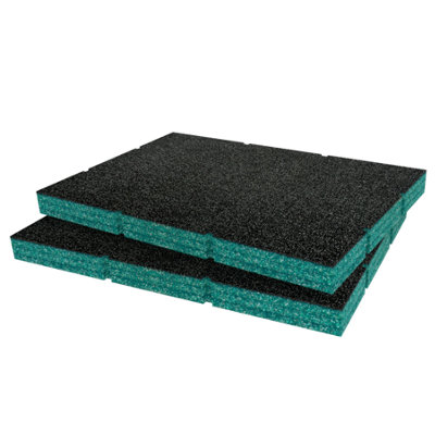 Shadow Foam Tactix 2 Drawer Tool Chest Drawer Foam Inserts (Teal 30mm) from B&Q