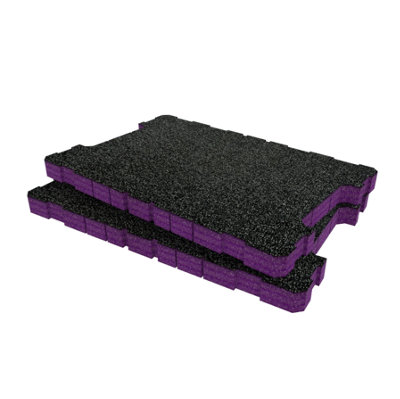 Shadow Foam Magnusson Clikstor Clear Lid Organiser Foam Inserts (Purple 30mm) from B&Q
