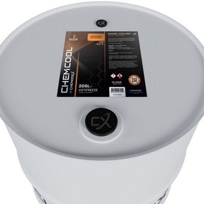 Chemcool Orange Antifreeze & Coolant Concentrate . 205 Litre Industrial Bulk Drum. -60 Protection. from B&Q