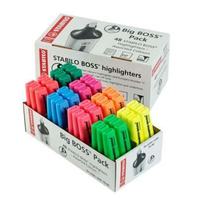Stabilo Boss OriginalHighlighterPack Of 48With 8 Neon Colours from B&Q